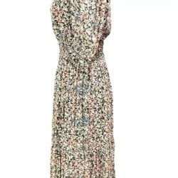 Amour Vert Floral Midi Dress | Puff Sleeve | Smocked Waist| Cottagecore Sz Small

