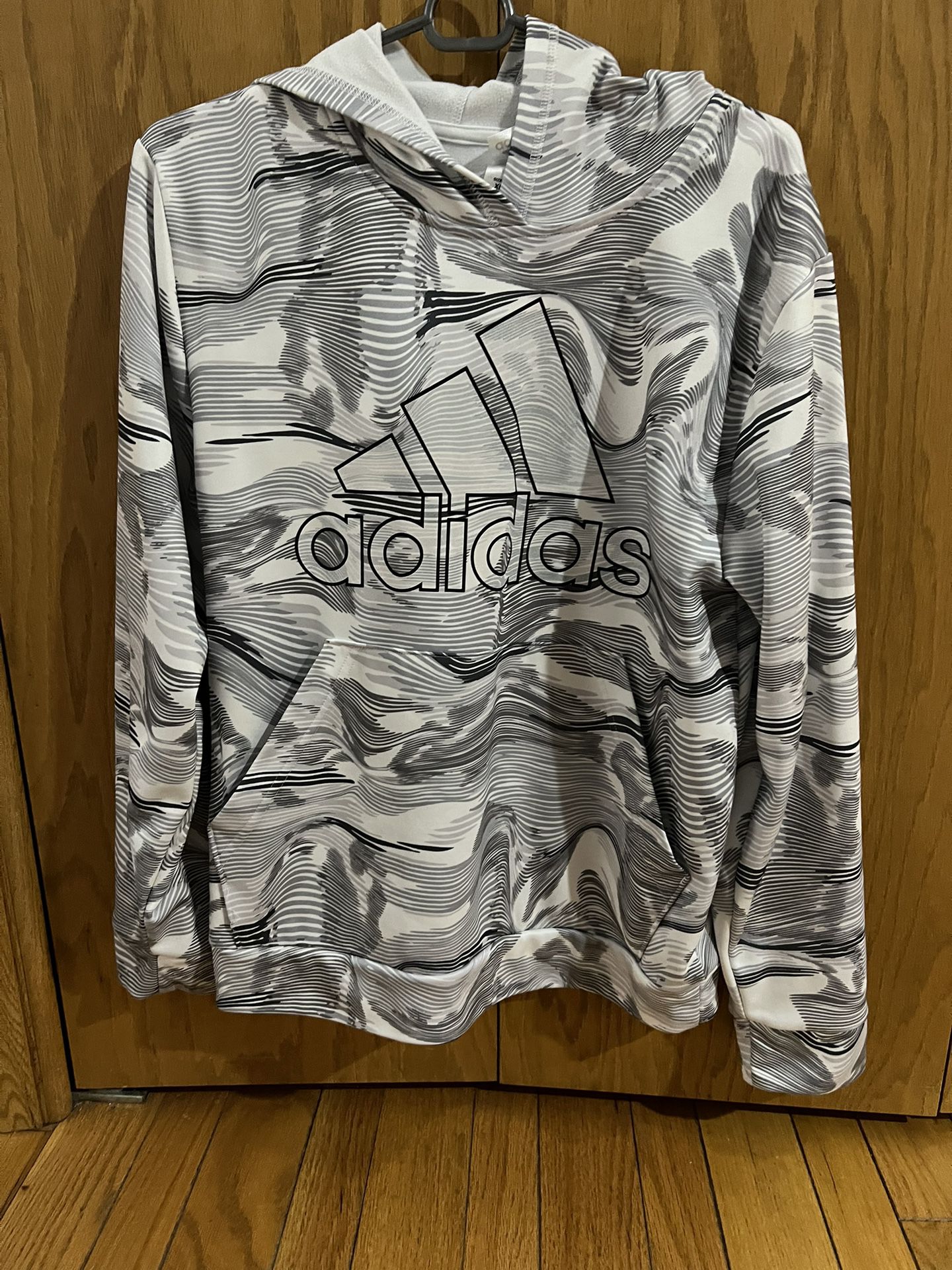 ADIDAS Gray Camo Hoodie Sweatshirt XL- New 