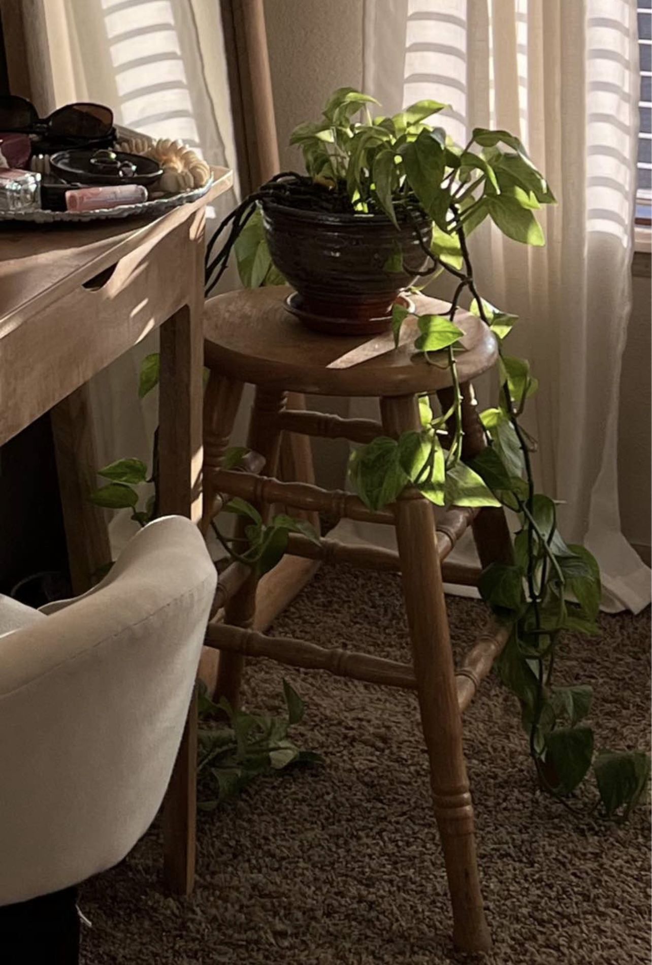 Vintage Oak Wood Stool 