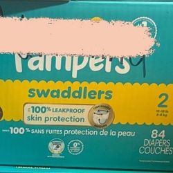 Size 2 Pampers New In Box  84 Count 