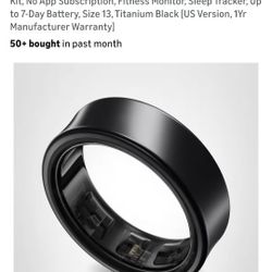 SAMSUNG Galaxy Ring,Al Smart Ring, Size First w/Sizing Kit, No App Subscription, Fitness Monitor, Sleep Tracker, Up to 7-Day Battery, Size 13, Titaniu