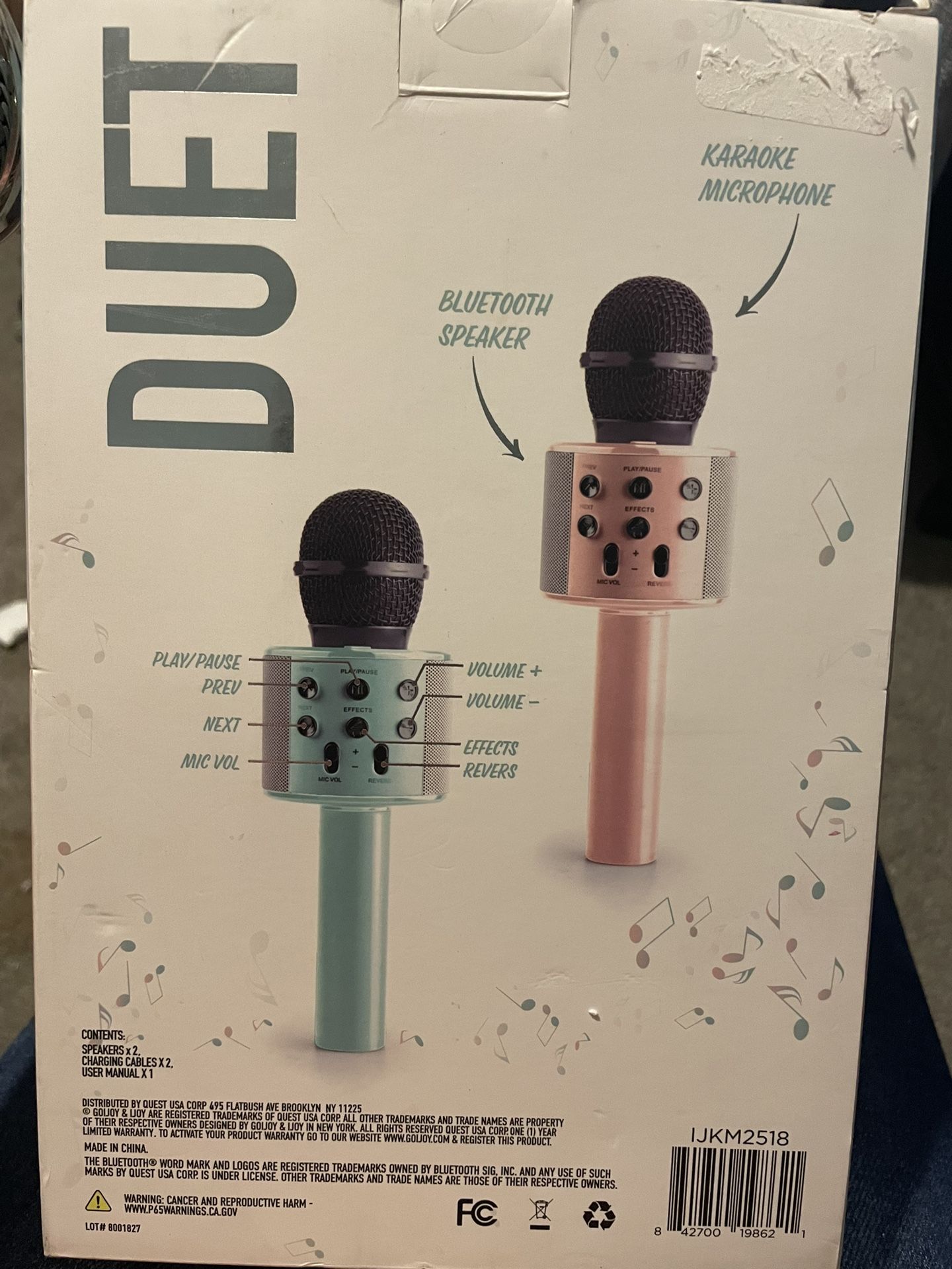 IJOY 2-PACK DUET KARAOKE TRUE WIRELESS MICROPHONE  Face off in karaoke battles with the Duet Karaoke True Wireless Microphone. This set features two w
