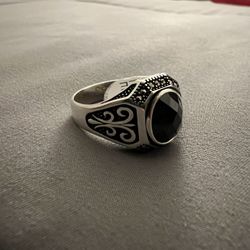 Silver W/ Black Onyx Ring