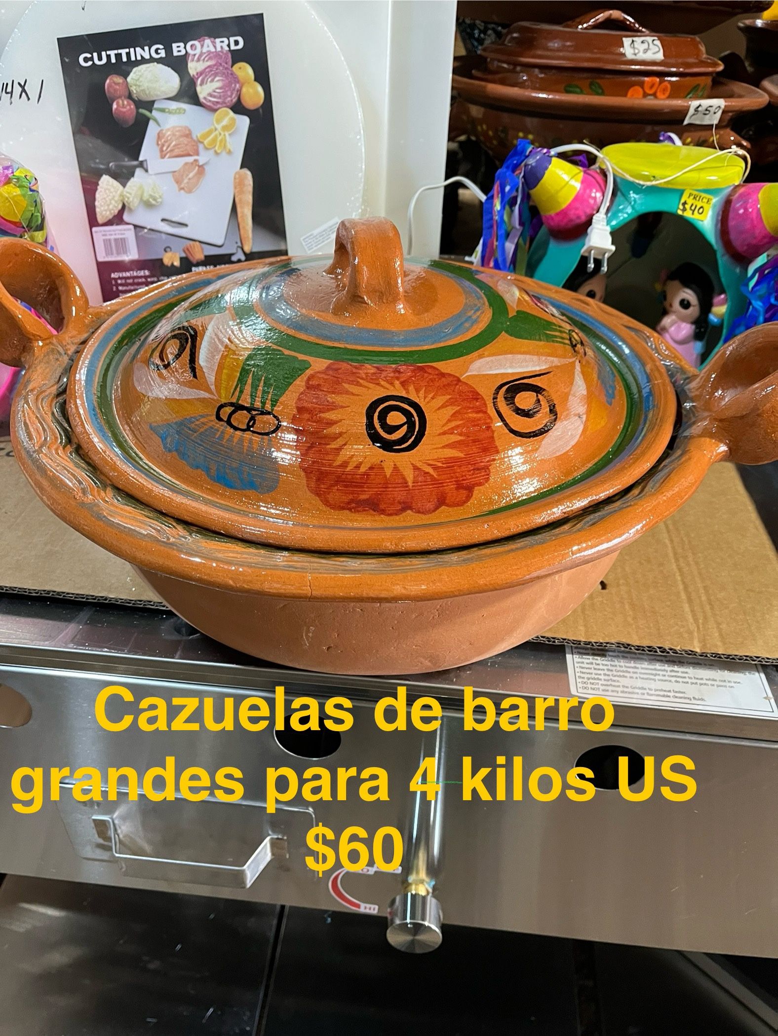 Cazuelas De Barro Grandes Con Tapa Para 4 Kilos
