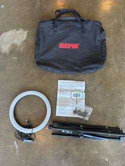 Sunpak 12" LED Ring Light & Tripod Stand (Missing Mount Adapters - Parts/DIY)