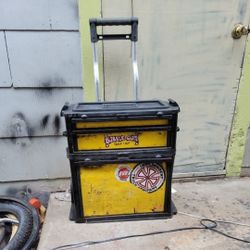 Rolling Metal Toolbox Tool Box Cart Carrier Fishing Tackle