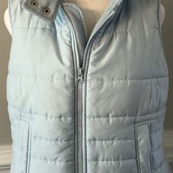 Pale Blue Super Soft Winter Puffer Vest (medium) from Ann Taylor 