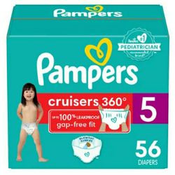 PAMPERS SIZE 5 56 Count or 60 count!