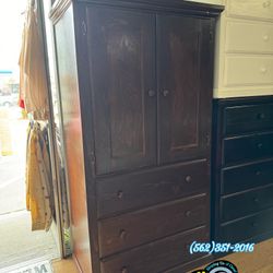 Brown Tall Wardrobe Closet Ropero Armoire Nuevo Dresser Drawer 