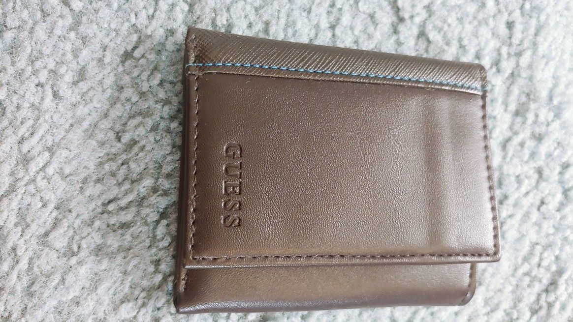 Guess Brown Leather Trifold Wallet