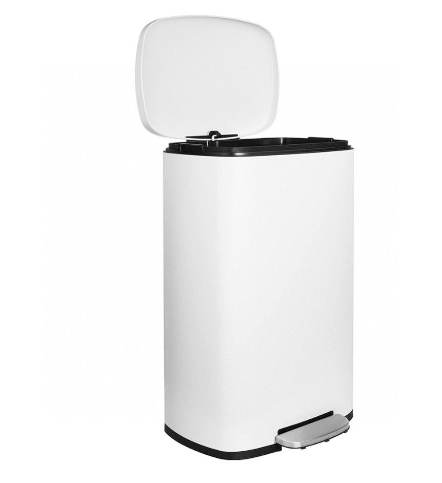 8 Gallon Step Trash Can, Stainless Steel Garbage Bin, Soft-Close Rubbish Bin with Removable Plastic Inner Bucket, Fingerprint-Proof, Lid Dustbin, Suit