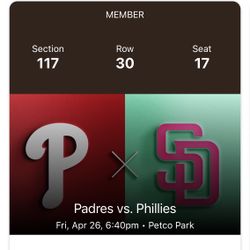 Padres Vs Phillies Friday 4/26 $90 For Both!