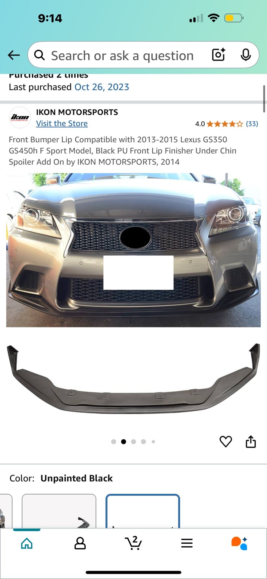 Lexus gs350 Front Lip Brand New