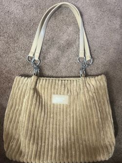 Meiduola YYDS Plush Shoulder Bag Khaki Ribbed Soft Touch . Light Weight Marked