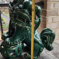 Green Chinese Lion Ceramic 