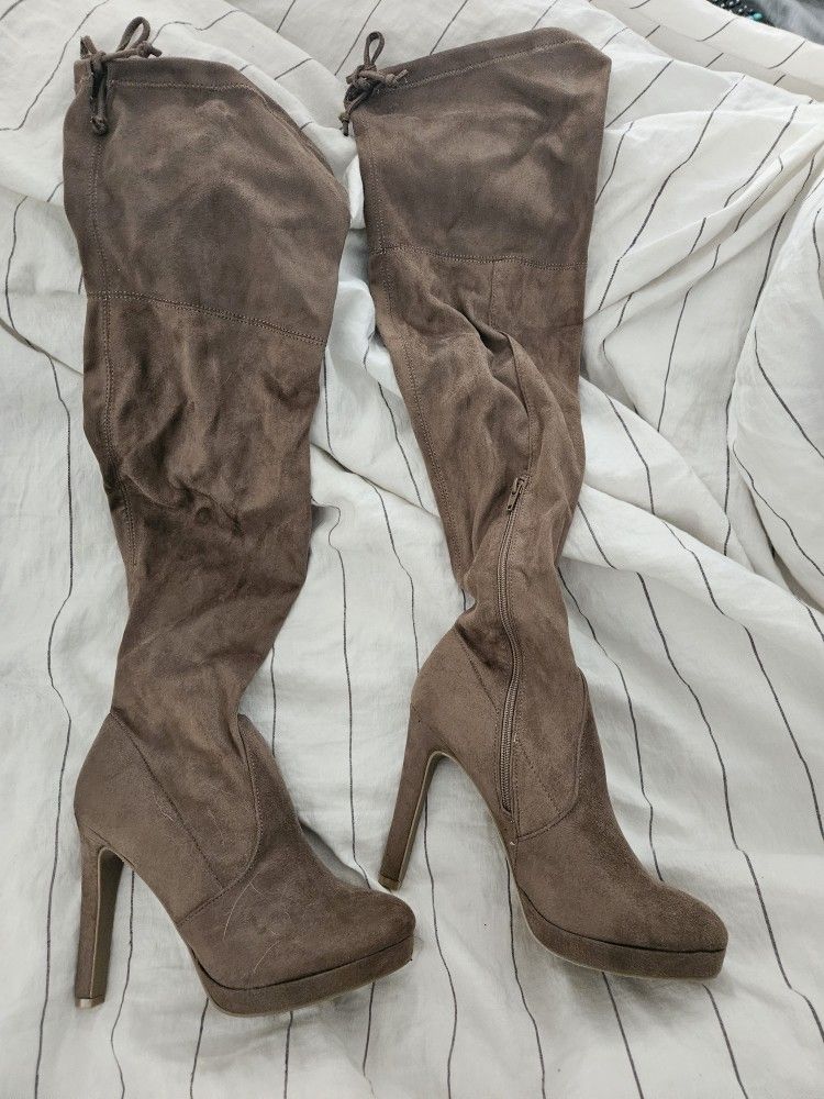 Brown Thigh High Boots Size 9