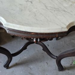 Marble top wooden table
