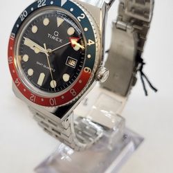 Q Timex GMT 38mm Stainless Steel Bracelet Men's Quartz Watch - TW2V38000VQ