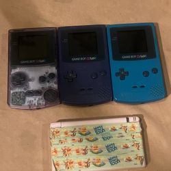 Lot Of 4 Handhelds Gameboy Color DS Lite For Parts/Repair