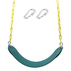 Green Heavy-Duty Swing Set for Outdoor Play