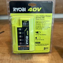 Ryobi 40v Charger W/usb