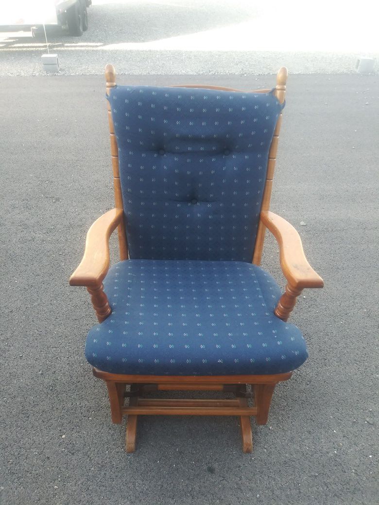 Blue glider rocking chair