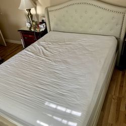 Queen Fabric Bed frame Only. NO MATTRESS 