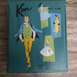 Vintage Mattel 1(contact info removed)s 1961 ken doll carrying case, clothes,and accessories
