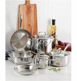 Brand New Sealed Tramontina Tri-Ply Stainless Steel 10-Piece Cookware Set