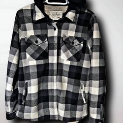 Soho Threads Hooded Plaid Sherpa Lined Shacket