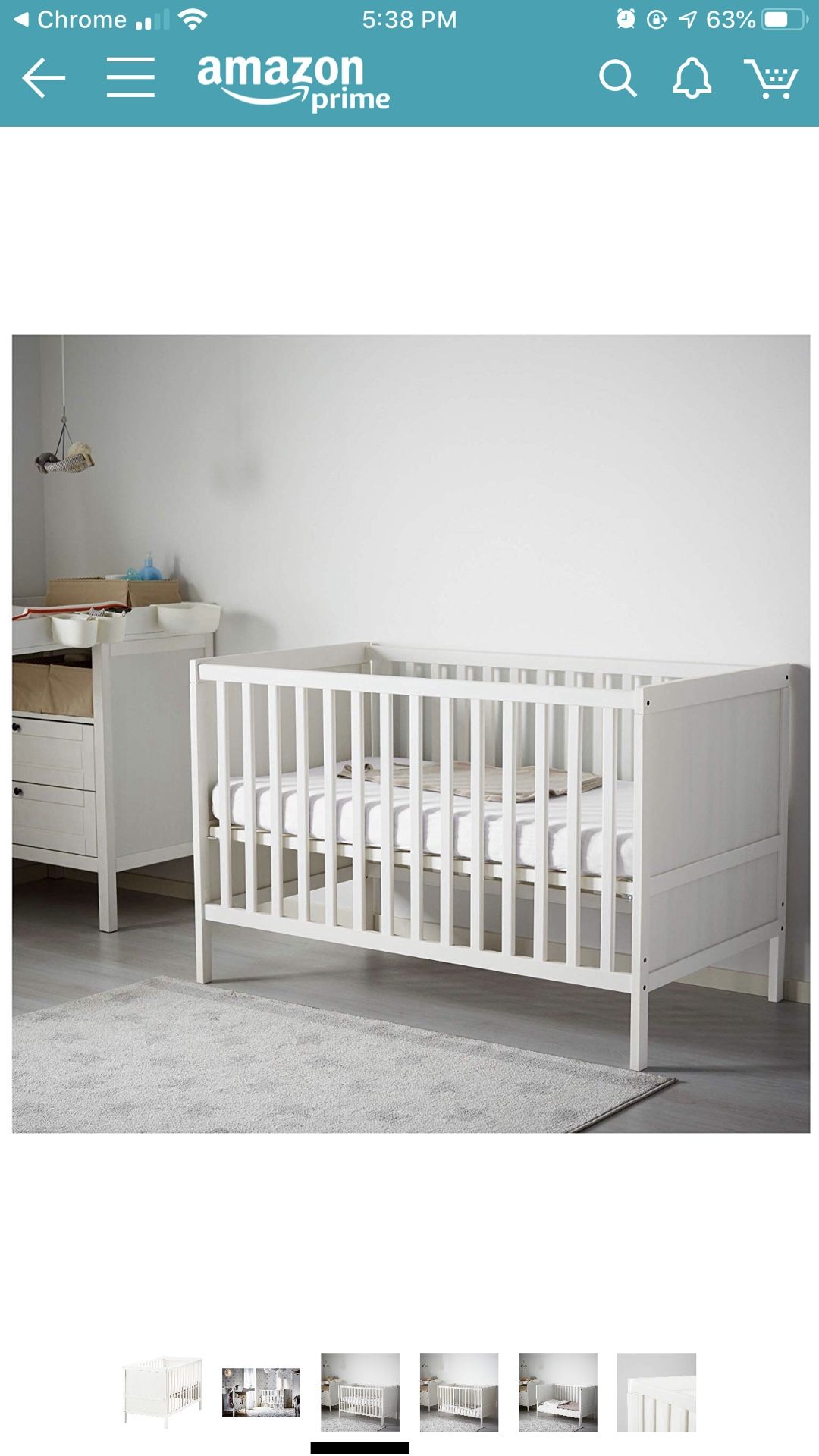 Ikea Sundvik crib with mattress