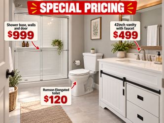 Special pricing - shower set, toilet & vanity