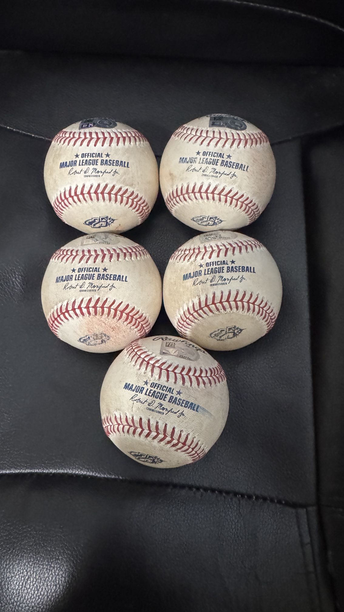 5 Game Used Tampa Bay Rays Baseballs