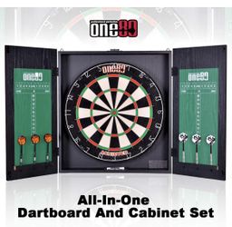 One80 All-In-One Dartgame Center Dartboard With Cabinet And Self-repairing Targe