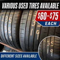 Used Tires Available — $60–$75 Each