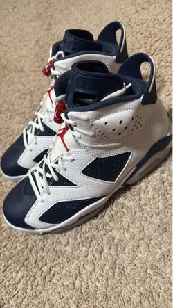 Air Jordan 6 Olympic White Navy Red Sneakers