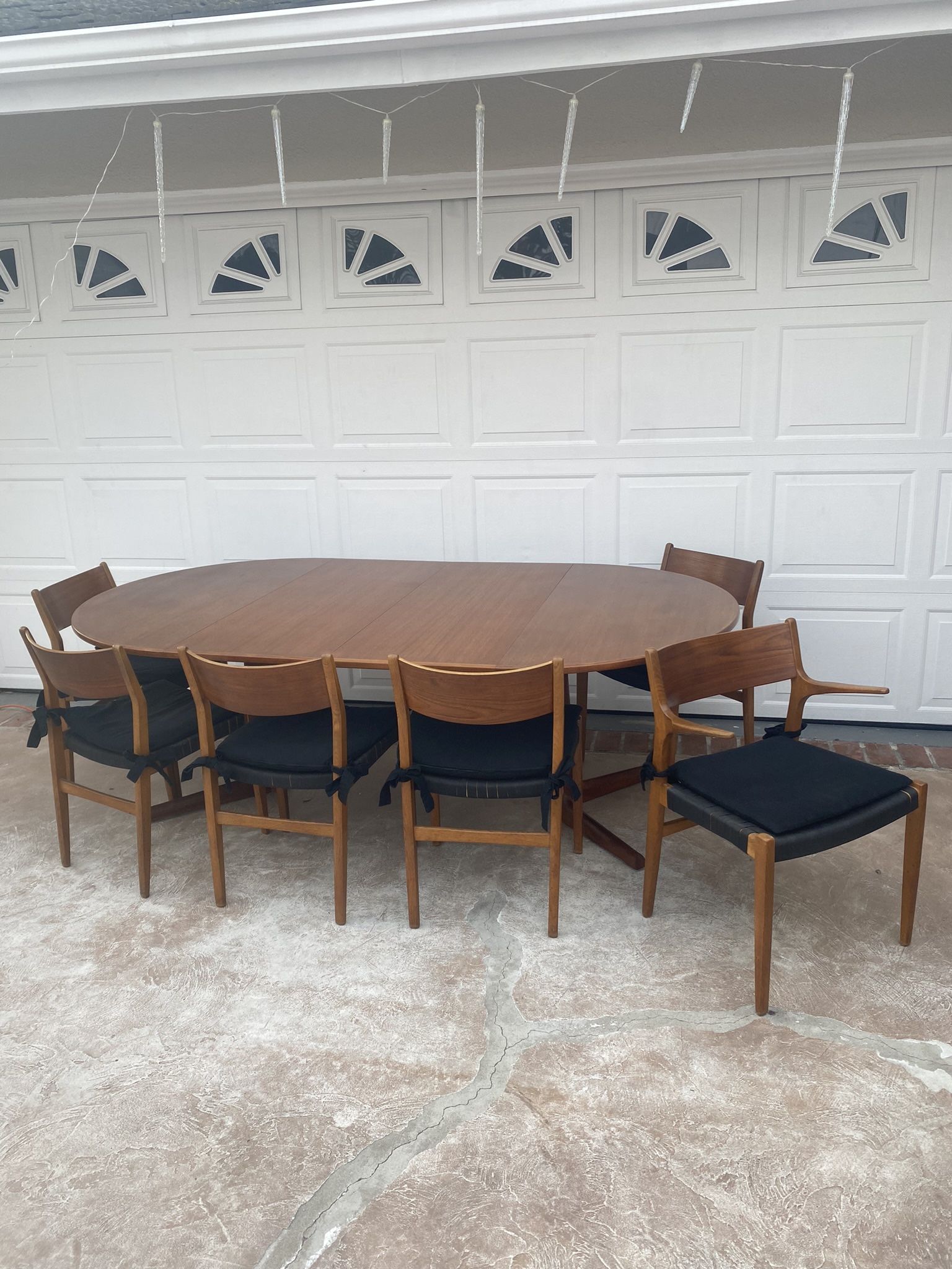 Teak Danish Modern Dining Table And Chairs