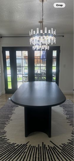 92” Black wood dining table