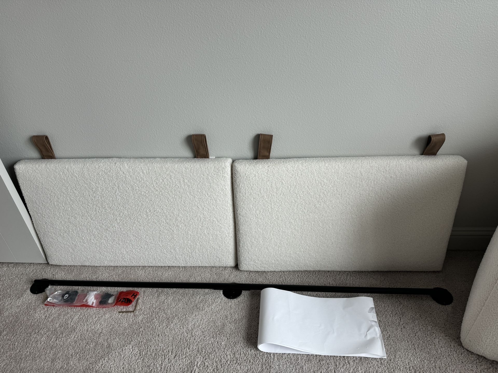 Nathan James Boucle Upholstered King Wall Mount Headboard
