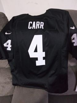 Derek Carr authentic nike Black and silver jersey