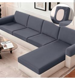 Stretch Sectional Couch Cushion Covers – 3 Piece Set Brand New (Gray)