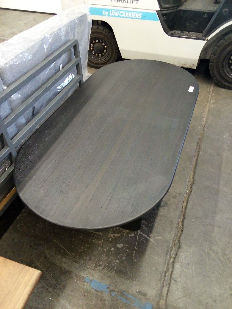 Zeke Oval Brushed Black Coffee Table