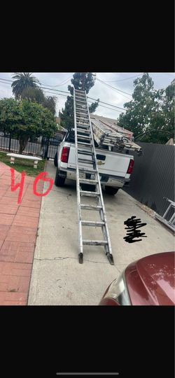 Good condition, 40 feet and more sizes available aluminum extension ladders