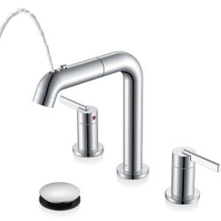 KENES Pull Down Bathroom Faucet with Sprayer