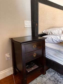 Dark Brown Bedside Table x2
