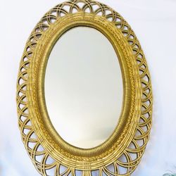 Gold Oval Vintage Mirror 