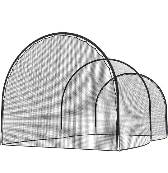 Batting Cage Baseball Softball, Hitting Cage Net and Frame Backyard Baseball Softball Training Equipment, Freestanding Portable Batting Cage Hitting a