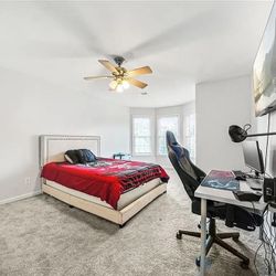 Full Bed Cream Cloth/ Mattress Included