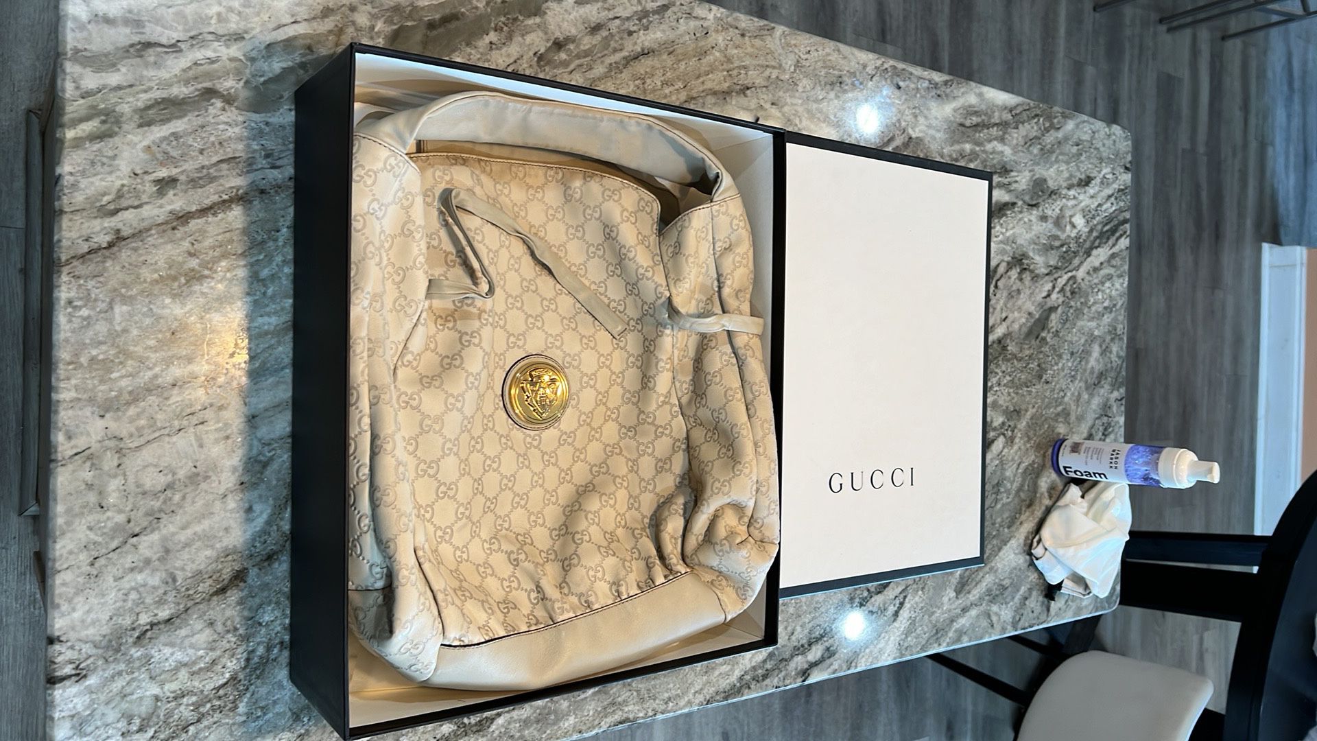 Gucci Gussissima Cream Shoulder Bag