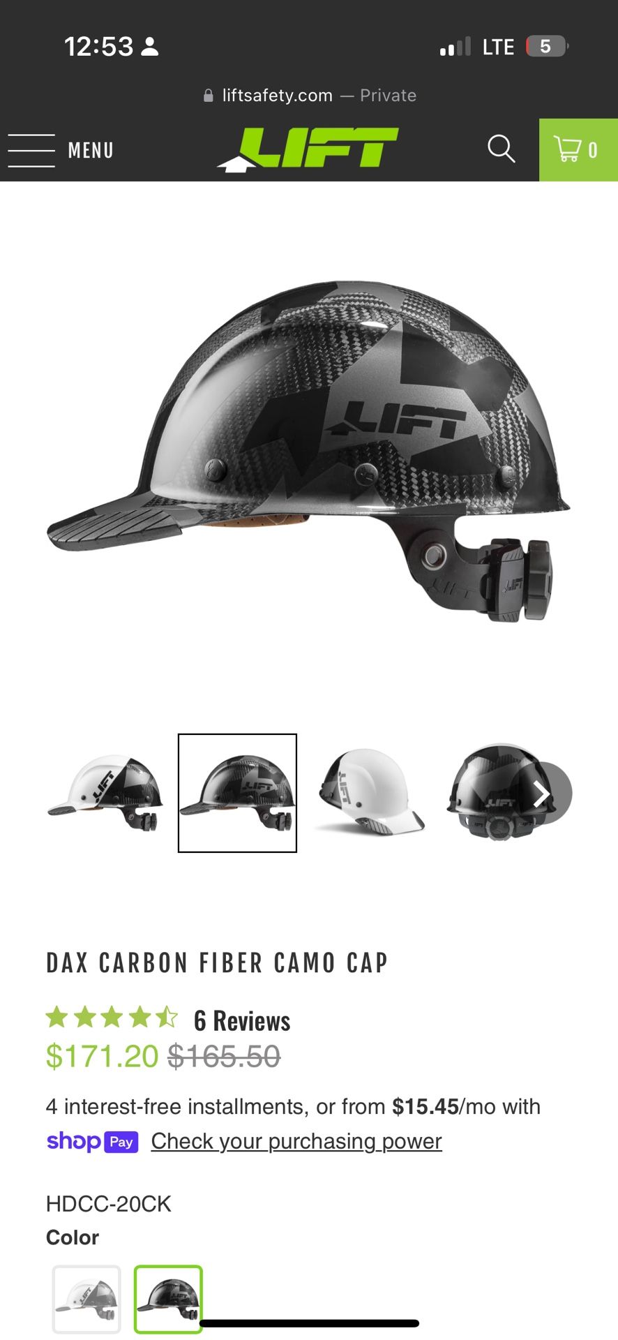 Lift Carbon Fiber Hard Hat